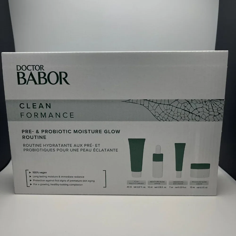 New! Doctor Babor Cleanformance Pre- & Probiotic Moisture Glow Routine Boxed Set